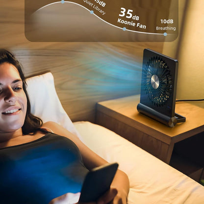 Bærbar USB-skrivebordsventilator med sammenfoldeligt klemmedesign