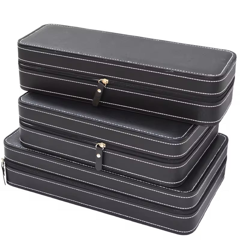 Portable Watch Storage Box Zipper Case Travel Organizer Display