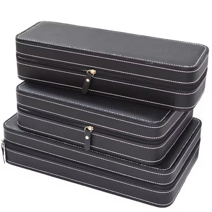 Portable Watch Storage Box Zipper Case Travel Organizer Display