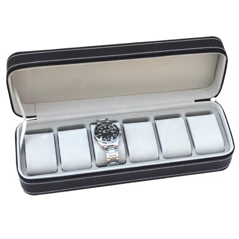 Portable Watch Storage Box Zipper Case Travel Organizer Display
