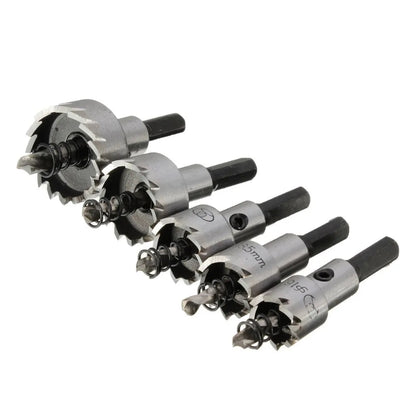 Precision Drill Bit Set 5-Piece HSS Hole Cutter Set for Metal Wood and DIY Projects