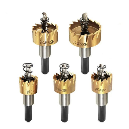 Precision Drill Bit Set 5-Piece HSS Hole Cutter Set for Metal Wood and DIY Projects
