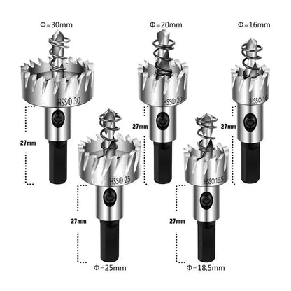 Precision Drill Bit Set 5-Piece HSS Hole Cutter Set for Metal Wood and DIY Projects