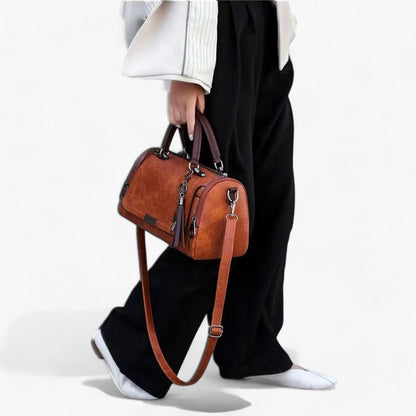 Premium Large Leather Handbag with Tassel Spacious Shoulder and Crossbody Bag