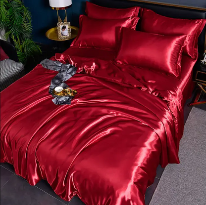 Premium Satin Bedding Set Luxurious Solid Colour Design