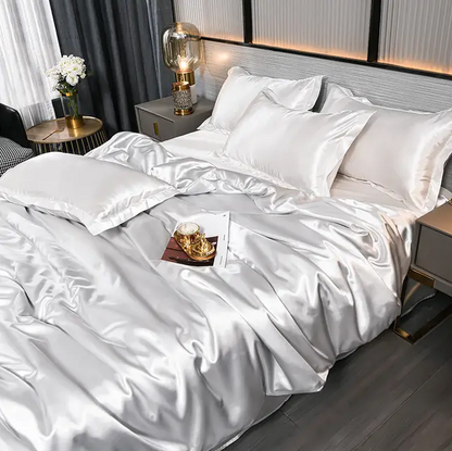 Premium Satin Bedding Set Luxurious Solid Colour Design