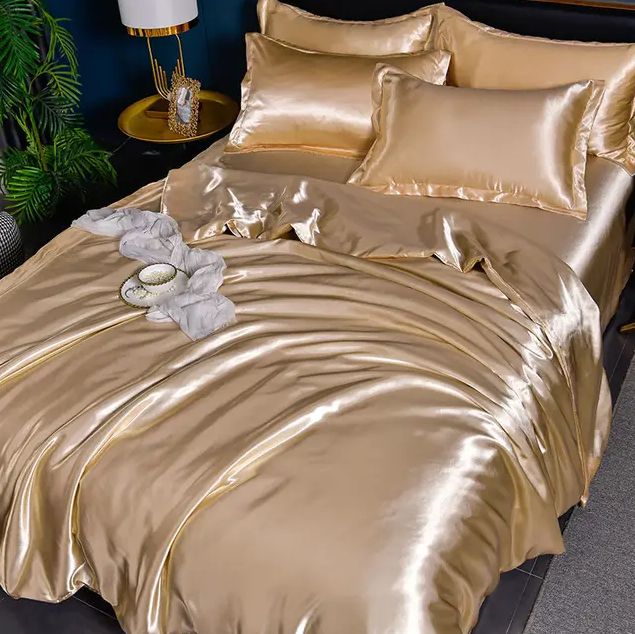 Premium Satin Bedding Set Luxurious Solid Colour Design