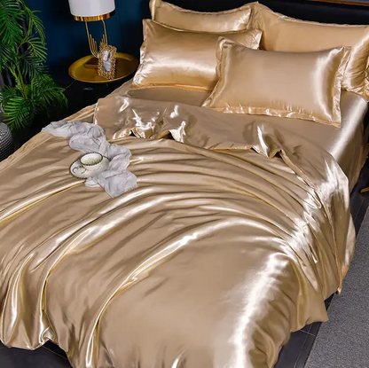 Premium Satin Bedding Set Luxurious Solid Colour Design