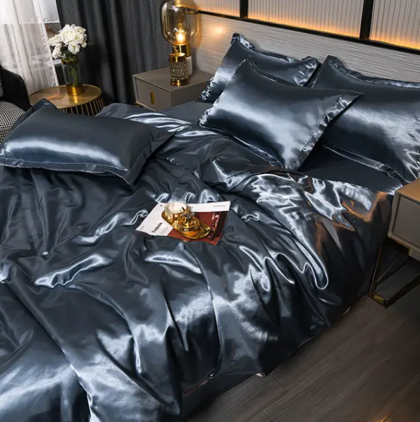 Premium Satin Bedding Set Luxurious Solid Colour Design