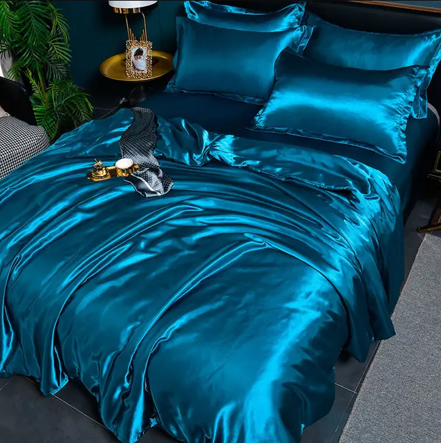 Premium Satin Bedding Set Luxurious Solid Colour Design