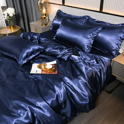 Premium Satin Bedding Set Luxurious Solid Colour Design