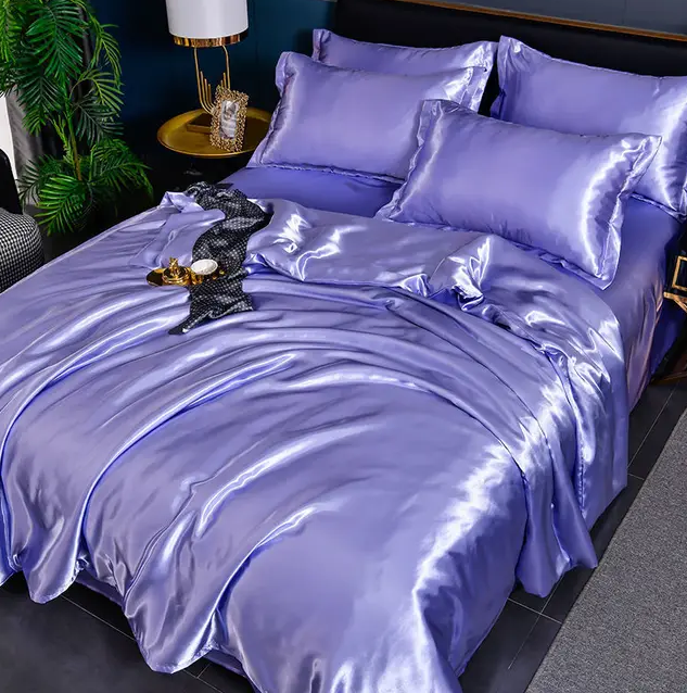 Premium Satin Bedding Set Luxurious Solid Colour Design