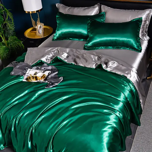 Premium Satin Bedding Set Luxurious Solid Colour Design