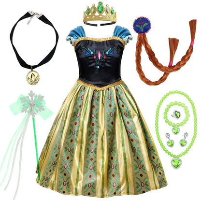 Princess Dress Halloween Costume Accessories Set Puff Sleeve Outfit