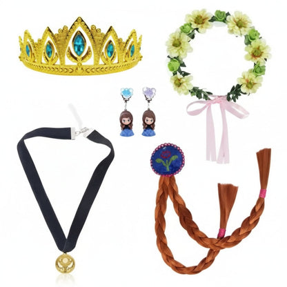 Princess Dress Halloween Costume Accessories Set Puff Sleeve Outfit