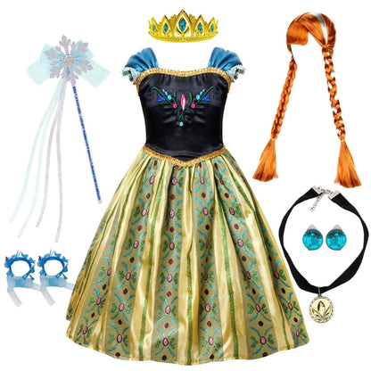 Princess Dress Halloween Costume Accessories Set Puff Sleeve Outfit