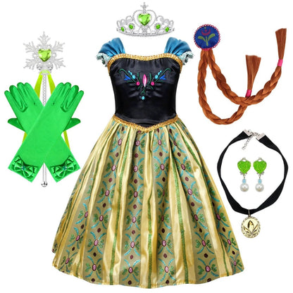 Princess Dress Halloween Costume Accessories Set Puff Sleeve Outfit