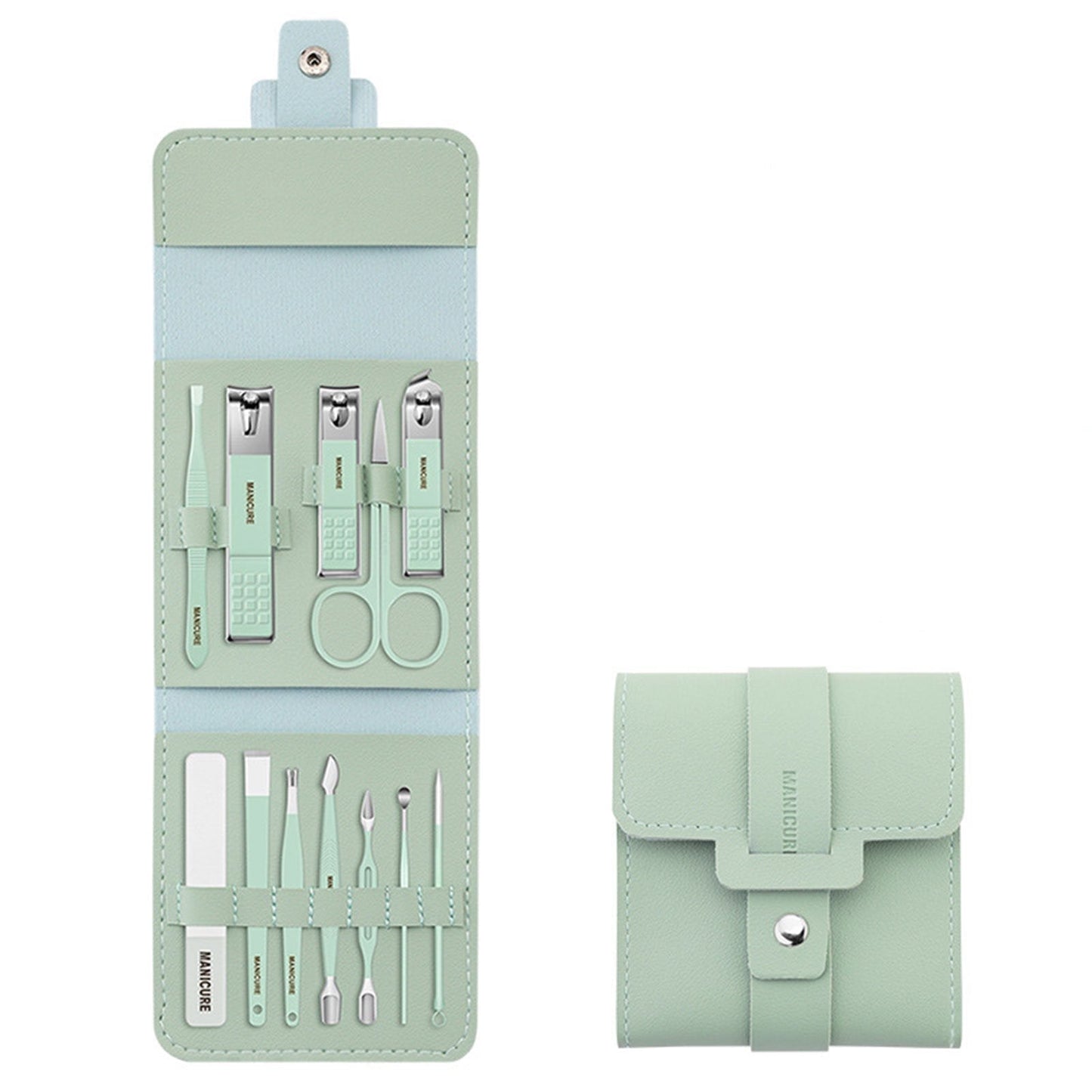 Professional Manicure Pedicure Set Stainless Steel Nail Care Kit Travel Case
