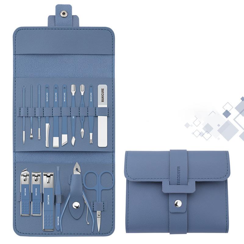 Professional Manicure Pedicure Set Stainless Steel Nail Care Kit Travel Case