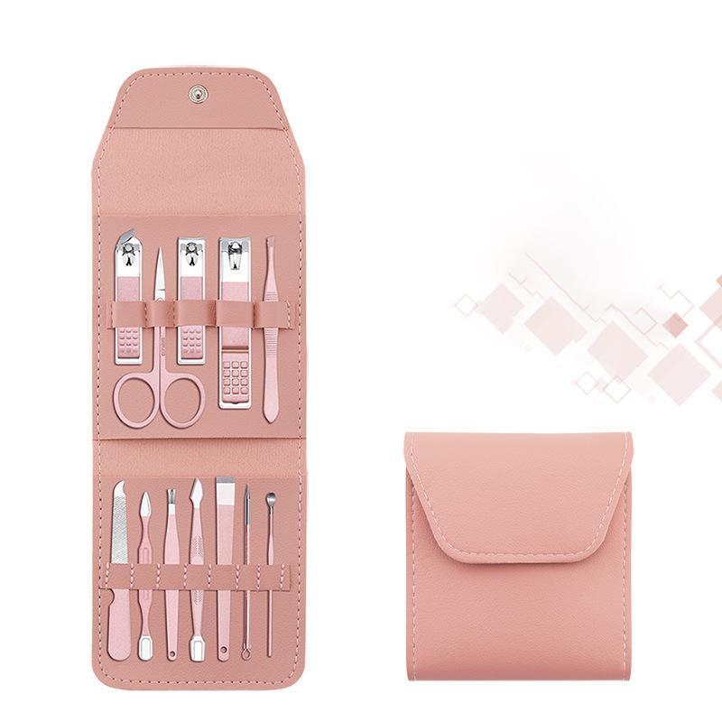 Professional Manicure Pedicure Set Stainless Steel Nail Care Kit Travel Case