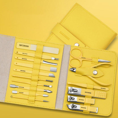 Professional Manicure Pedicure Set Stainless Steel Nail Care Kit Travel Case