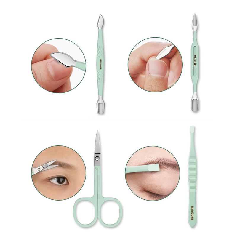 Professional Manicure Pedicure Set Stainless Steel Nail Care Kit Travel Case