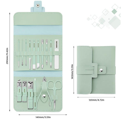 Professional Manicure Pedicure Set Stainless Steel Nail Care Kit Travel Case