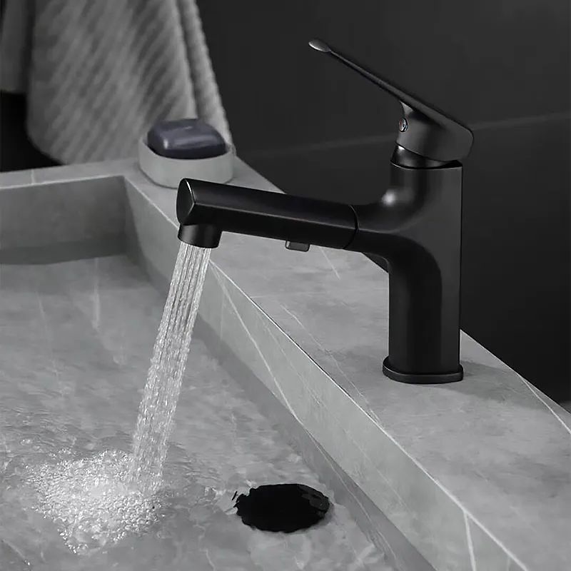 Pull Out Single Handle Bath Faucet Shower Mixer Modern Bathroom Tap
