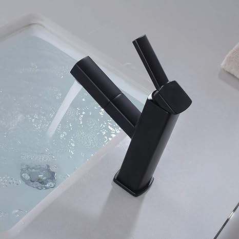 Pull Out Single Handle Bath Faucet Shower Mixer Modern Bathroom Tap