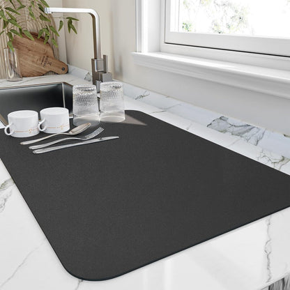 Quick Dry Absorbent Kitchen Dish Drying Mat for Countertops