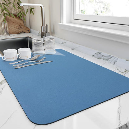 Quick Dry Absorbent Kitchen Dish Drying Mat for Countertops