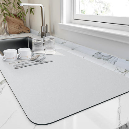Quick Dry Absorbent Kitchen Dish Drying Mat for Countertops