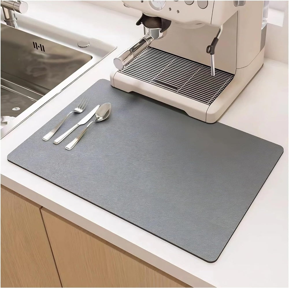 Quick Dry Absorbent Kitchen Dish Drying Mat for Countertops