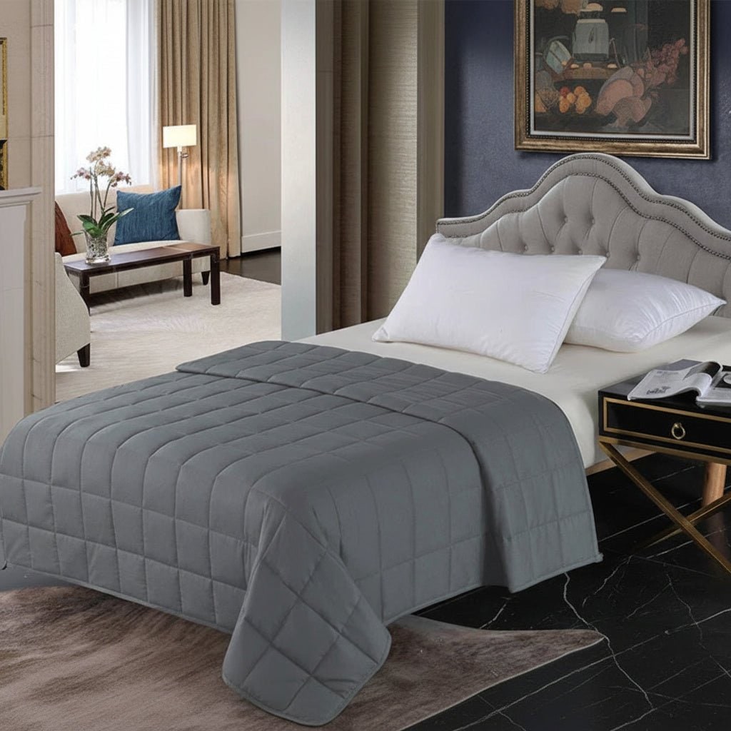 Quilted Cotton Weighted Blanket with Glass Bead Filling