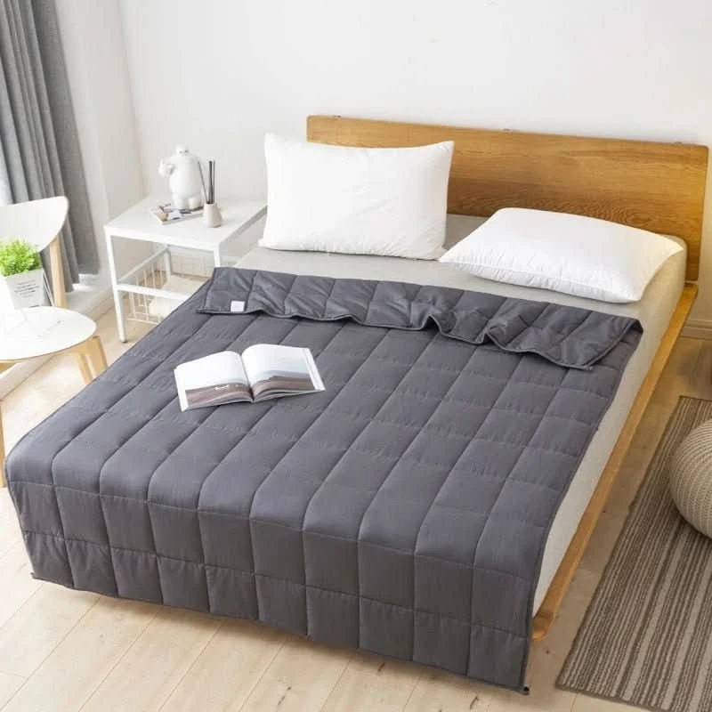 Quilted Cotton Weighted Blanket with Glass Bead Filling