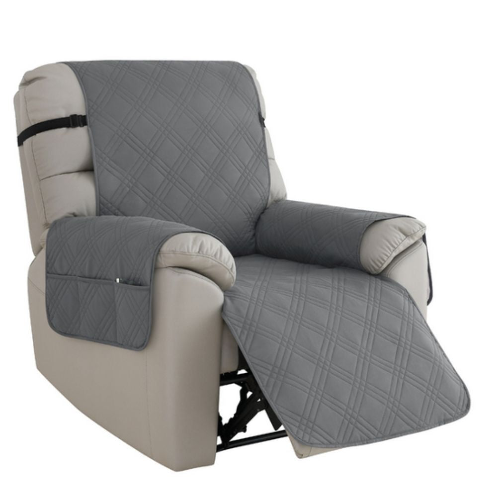 Quilted Recliner Slipcover with Non Slip Design and Side Pocket