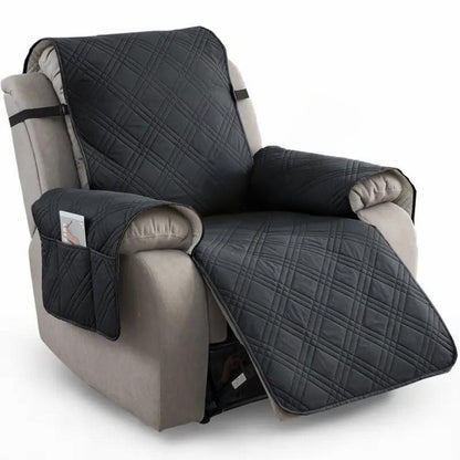 Quilted Recliner Slipcover with Non Slip Design and Side Pocket