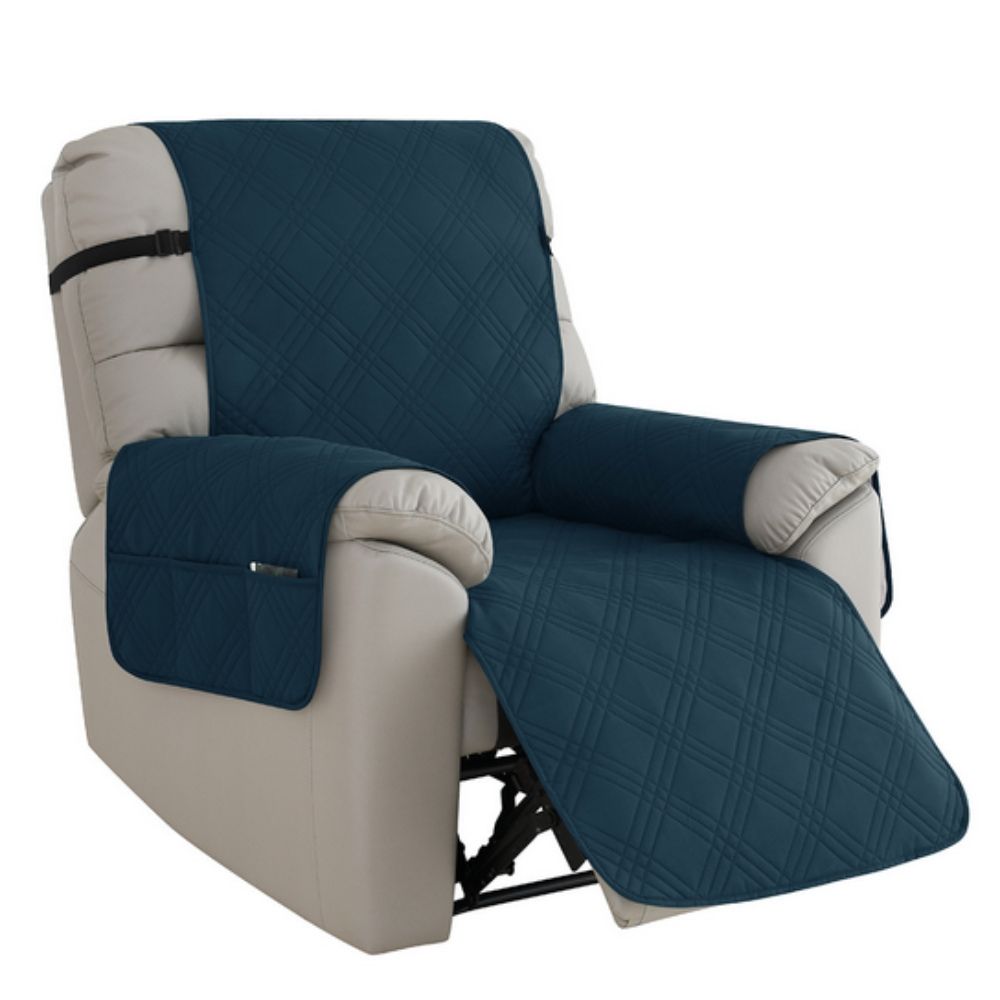 Quilted Recliner Slipcover with Non Slip Design and Side Pocket