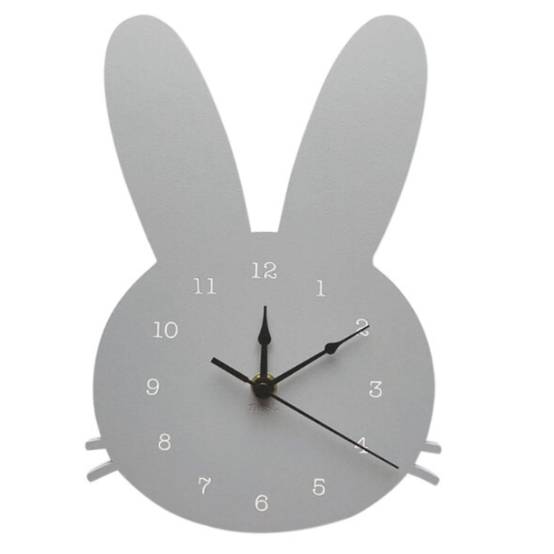 Rabbit Wall Clock Kids Room Decor Cute Bunny Nursery Wall Clock Children Room Decoration