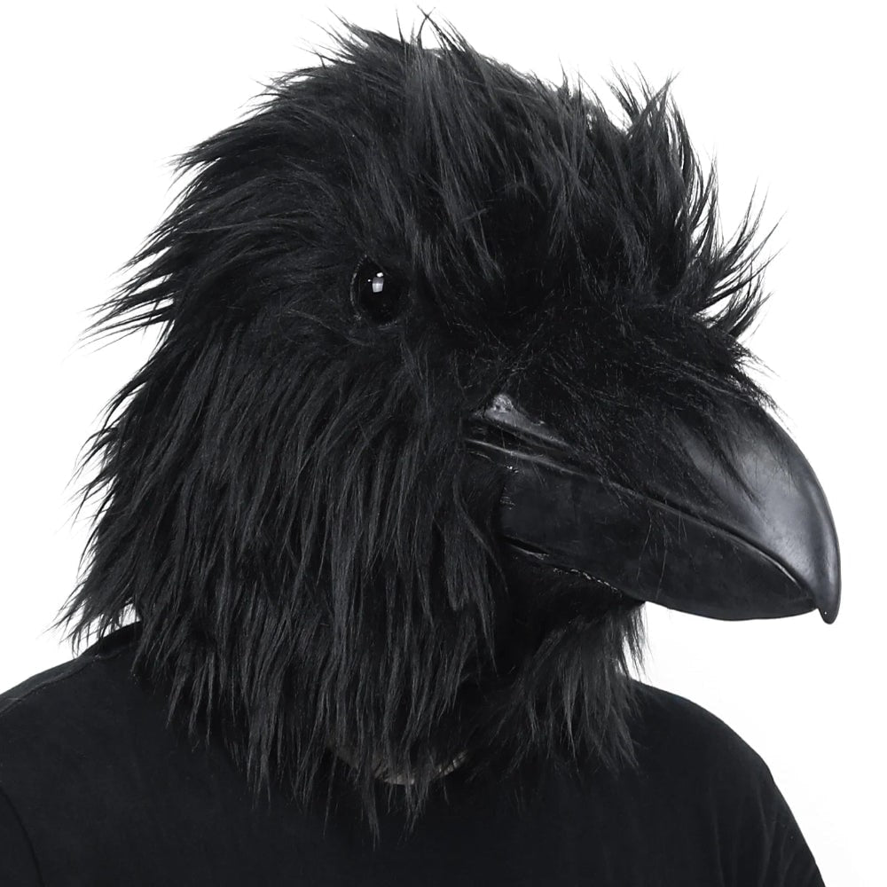 Ravnekostume maske til hele ansigtet gotisk Halloween-cosplaytilbehør