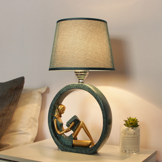 Reading Girl Table Lamp Decorative Bedroom Bedside Lamp Artistic Reading Light Home Decor