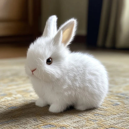 Realistic Bunny Plush Toy Soft Rabbit Stuffed Animal Cute Cuddly Bunny