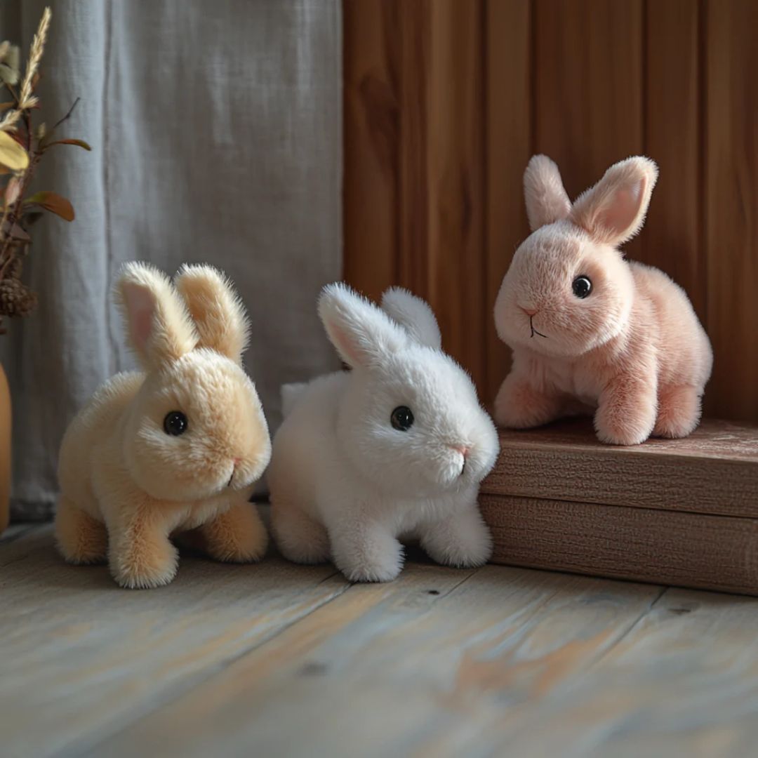 Realistic Interactive Bunny Toy Soft Animal Companion for Children