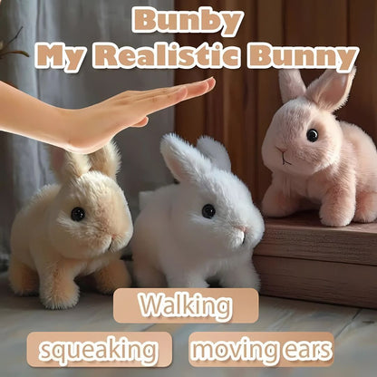 Realistic Interactive Bunny Toy Soft Animal Companion for Children