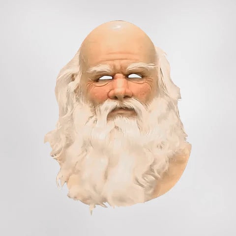 Realistic Santa Christmas Mask With Detailed Beard Full Face Design