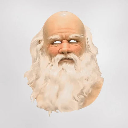 Realistic Santa Christmas Mask With Detailed Beard Full Face Design