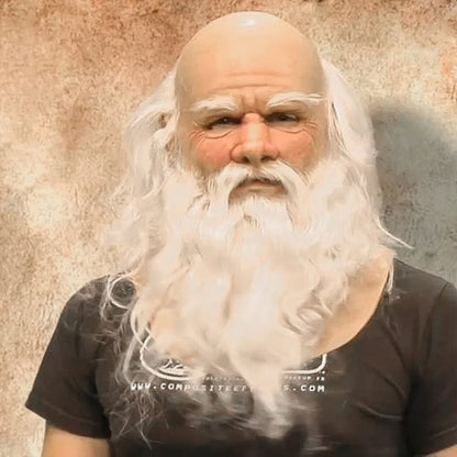 Realistic Santa Christmas Mask With Detailed Beard Full Face Design