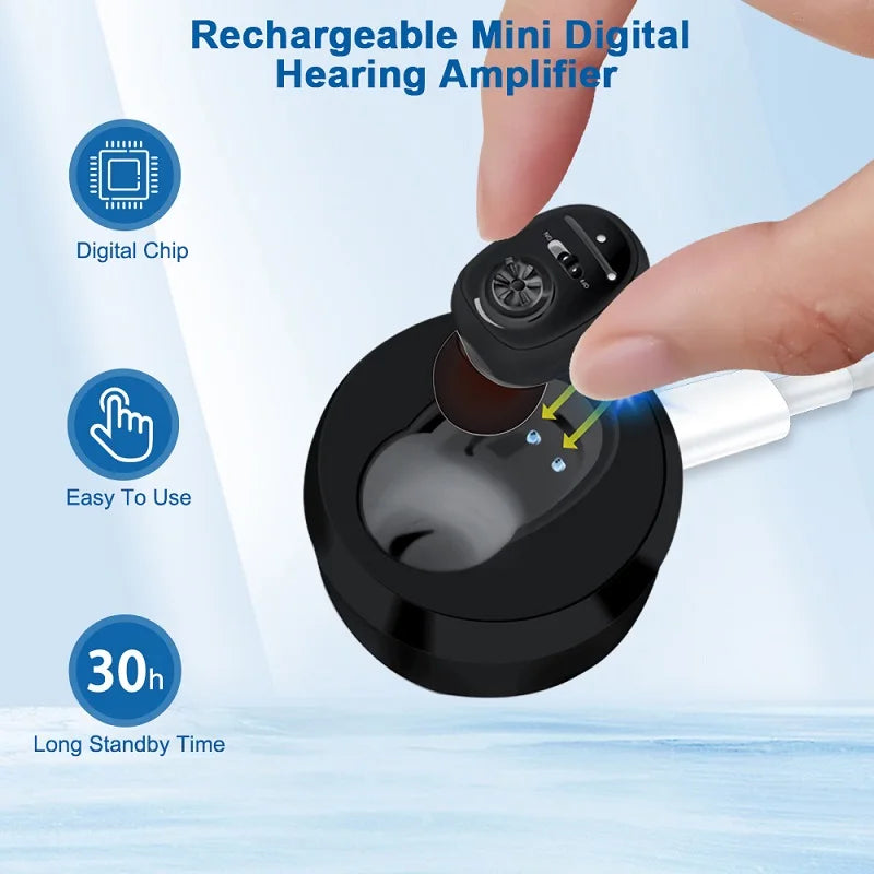 Rechargeable Digital Hearing Aids Mini Sound Amplifier – Clear Sound for Seniors and Daily Use