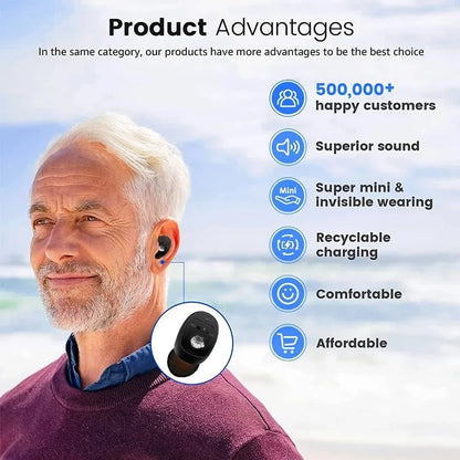 Rechargeable Digital Hearing Aids Mini Sound Amplifier – Clear Sound for Seniors and Daily Use