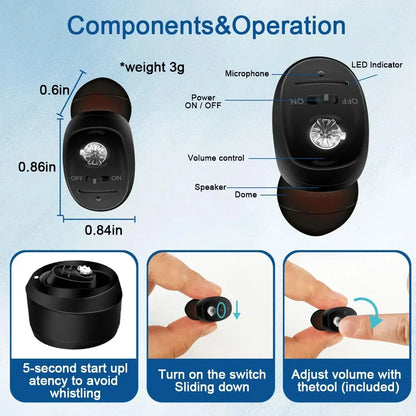 Rechargeable Digital Hearing Aids Mini Sound Amplifier – Clear Sound for Seniors and Daily Use